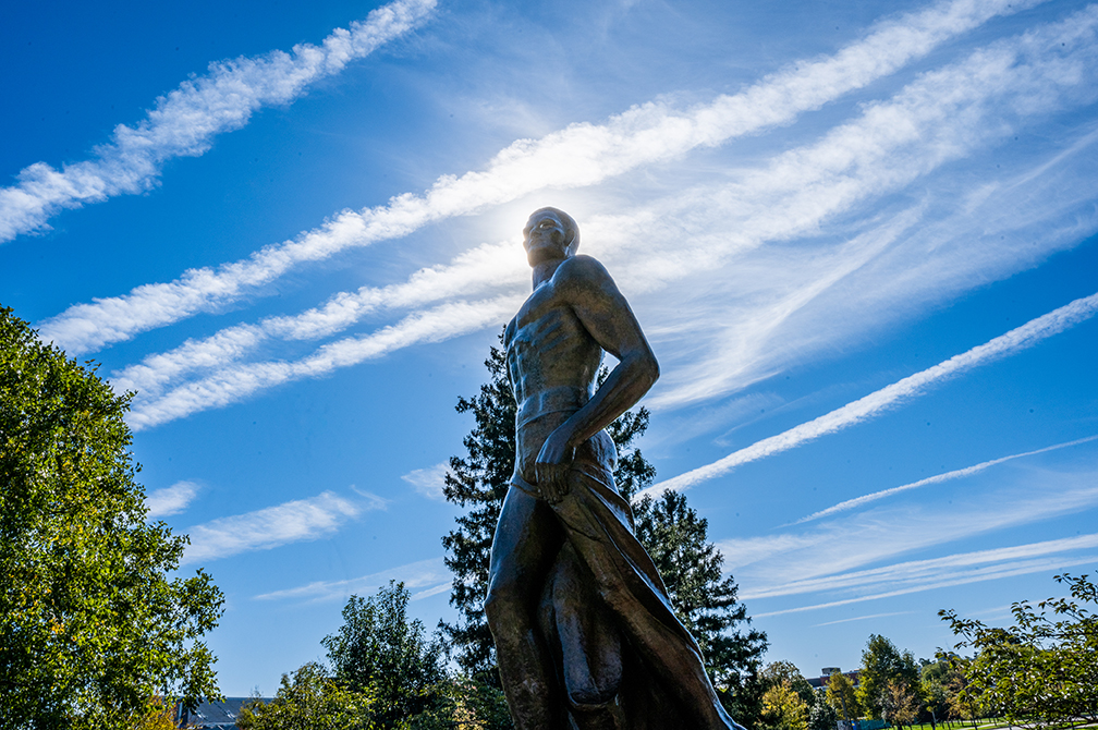 The Spartan statue on MSU's East Lansing Campus